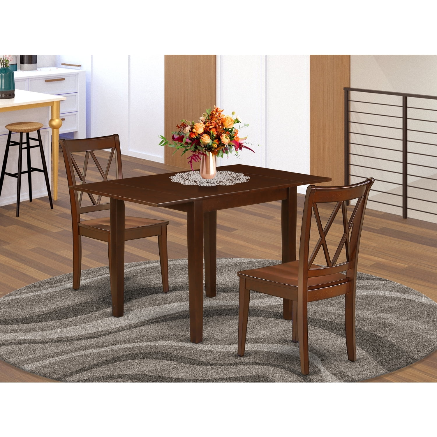 Homestock Natural Beauty Dining Table Set 3 Pieces- 2 Wonderful Wooden ...