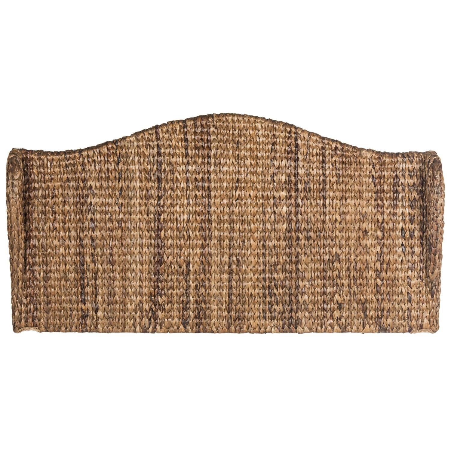 HomeStock Natural Beauty Winged Headboard, Banana Leaf, Camelback design, Braided texture, Side wings-Color:Brown,Size:Queen