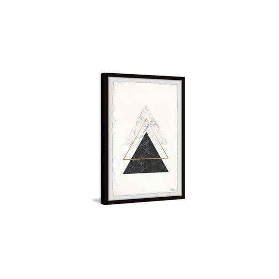 HomeStock Naturally Nice Golden Marble Triangles Framed Painting Print, Contemporary Wall Decor: Abstract, Digital Art Prints, and Modern Styles for Your Home