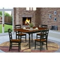 thumbnail image 1 of Neo-Classical Dining Set - 5 Pc Wood Table & Chairs - Rectangle Drop Leaf Table - Black Cherry Finish, 1 of 5