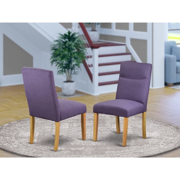Parson Chairs Set of 2 - Neo Classical Accent Chairs Linen Fabric Oak Legs - Living Room Dining Room Seating
