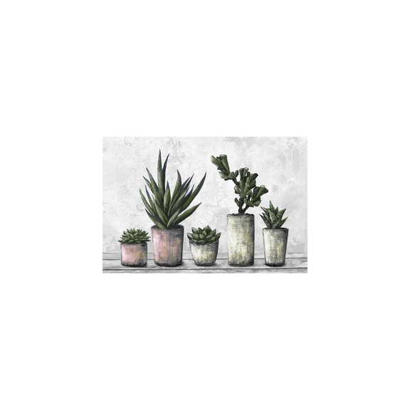 HomeStock Neo-Classical Nostalgia Earthy Pots Painting Print on Wrapped Canvas, 8" x 12", Modern Handmade Canvas Art Decor - Unique and Chic Wall Prints for Contemporary Spaces