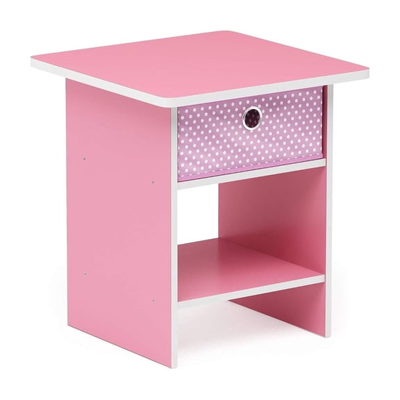HomeStock Neo-Classical Nostalgia End Table Nightstand Storage Shelf Bin Drawer 15.5D x 15.5W x 17.5H Inches Compact and Stylish Small Space Solution