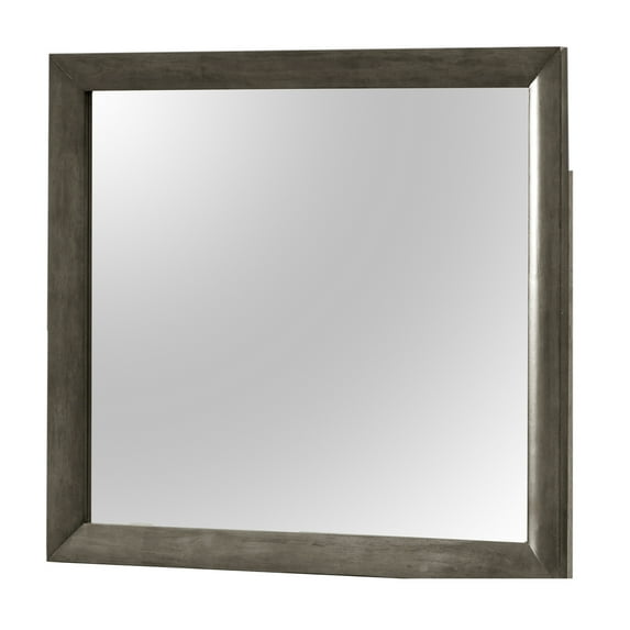 HomeStock Baroque Bliss Mirror, Low Distortion Glass, Designed to Pair with Matching Dresser, Classic Rectangular Shape for Elegant Bedroom Decor-Color:Gray