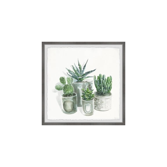HomeStock Nordic Haven Ceramic Gray Pots Framed Painting Print, 24" x 24", Contemporary Wall Decor: Abstract, Digital Art Prints, and Modern Styles for Your Home