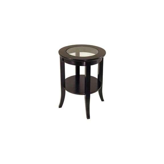 HomeStock Nordic Haven End Table, Glass Inset, one shelf