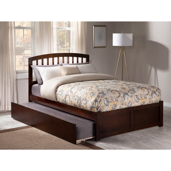 Nordic Haven Platform Bed with Trundle - Twin Size, Modern Design, Space Saving