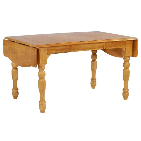 Extendable Dining Table 72" Oak Rectangular Drop Leaf Table Seats 8