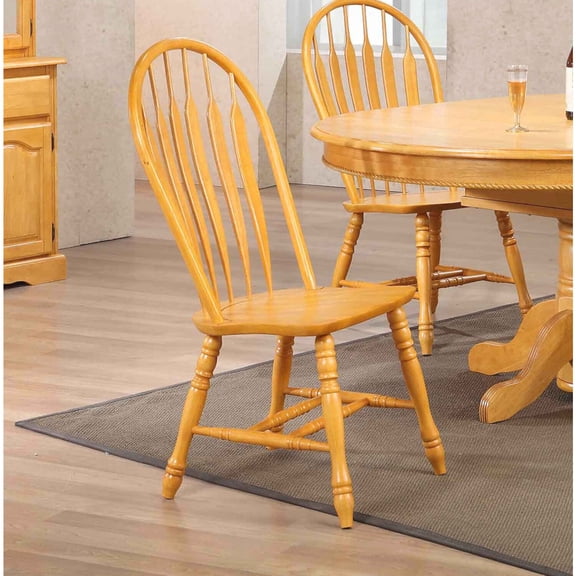 HomeStock Oak Comfort Back Retro Relaxation Dining Side Chair - Light Oak Solid Wood, Set of 2 Fully Assembled Side Chairs, Perfect for Modern and Retro Dining Spaces