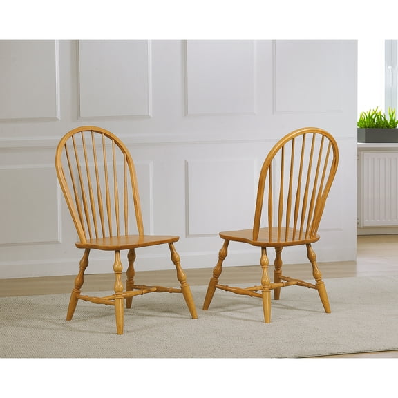 Spindleback Dining Chair - Oak Finish, Fully Assembled, Timeless Design, Heavy Duty Support