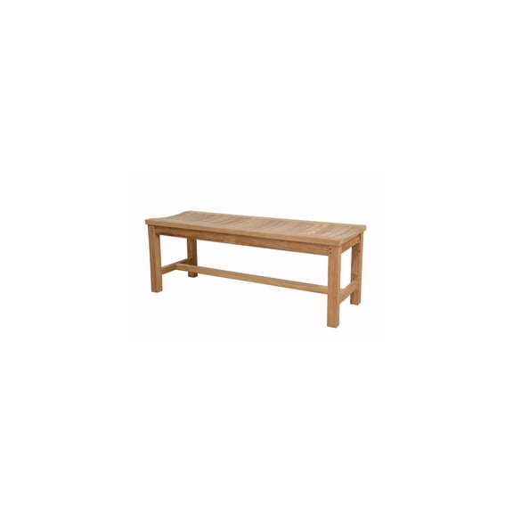 Teak Wood Backless Bench -Oasis Distressed Finish - Outdoor Dining Seating - 59" Long