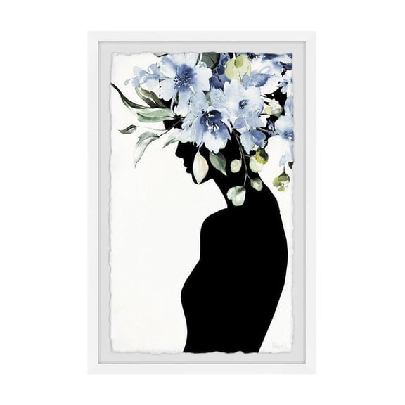 HomeStock Oasis Blooming Blues Framed Painting Print, Contemporary Wall Decor: Abstract, Digital Art Prints, and Modern Style for Your Home