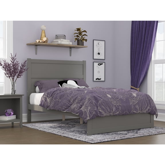 HomeStock Old World Charm Full Bed with Footboard in Grey
