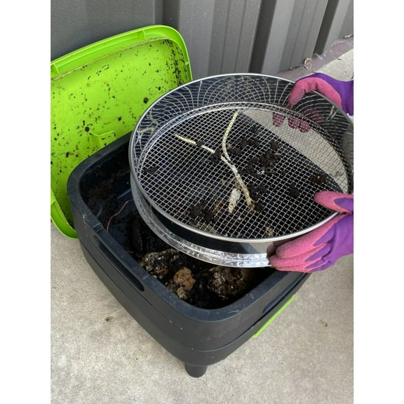 HomeStock Old World Opulence 16-Inch Round Steel Compost Sifter, Durable Galvanized Steel Frame for Effortless Sifting of Compost Materials, Sustainable Construction