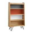 thumbnail image 1 of Bookcase with Shelves, Modern Storage Unit, Home Decor Accent, Ash Veneer & Iron Frame, 1 of 1