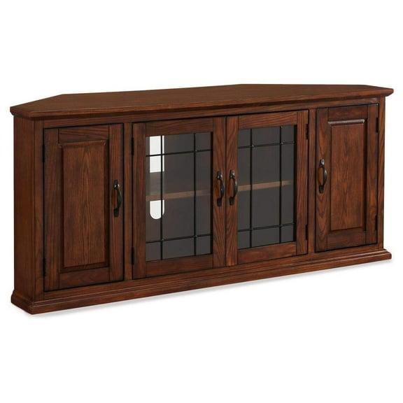Corner TV Stand - Burnished Oak Entertainment Center - Elegant Living Room Media Console - 46.75" Wide