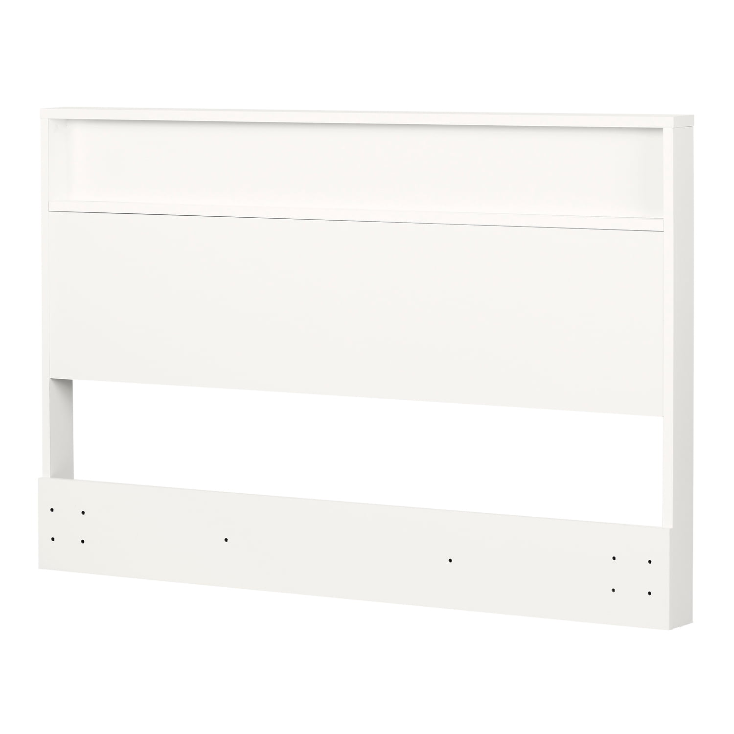 HomeStock Old World Opulence Headboard with Shelf-Full/Queen-Pure White, Floor Mountable, Upholstered Headboard, Adjustable Headboard - 60.5"W x 3.25"H