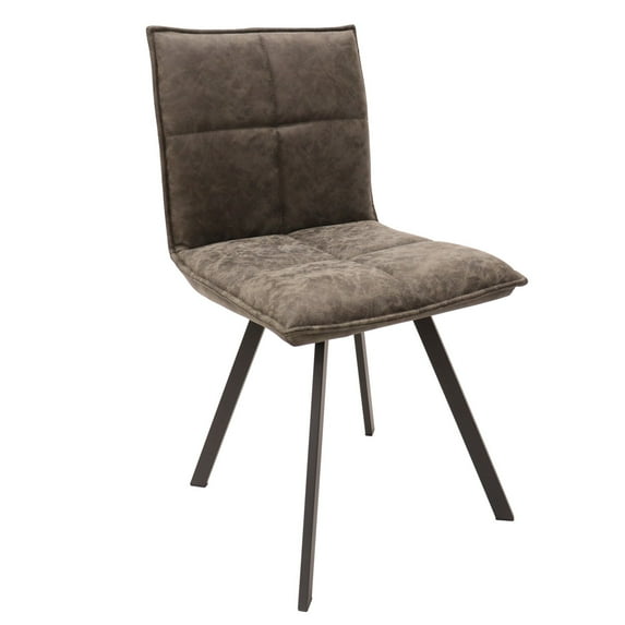 HomeStock Old World Opulence Modern Leather Dining Chair With Metal Legs Set Of 4