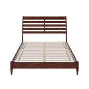 HomeStock Old World Opulence Solid Wood Low Profile Platform Bed in Walnut