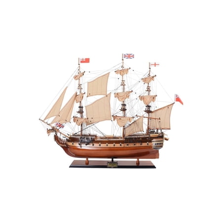 Tall Ship Model - Wooden Royal Navy Frigate Replica - Maritime Decor - 37" Nautical Centerpiece for Collectors