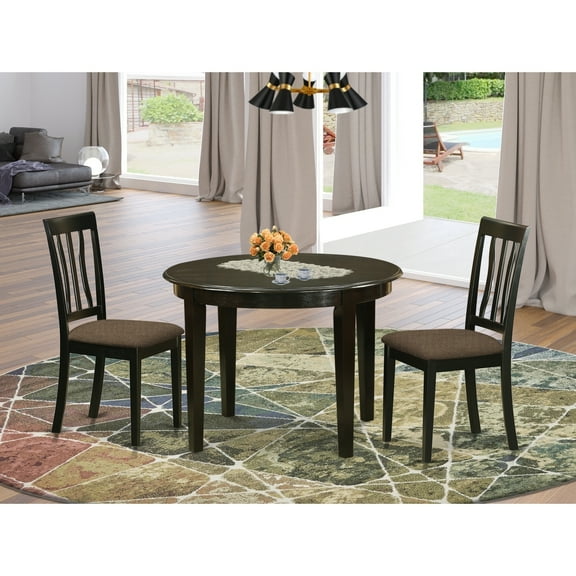 Round Dining Table Set - Small Kitchen Table with 4 Chairs - Asian Timber Construction