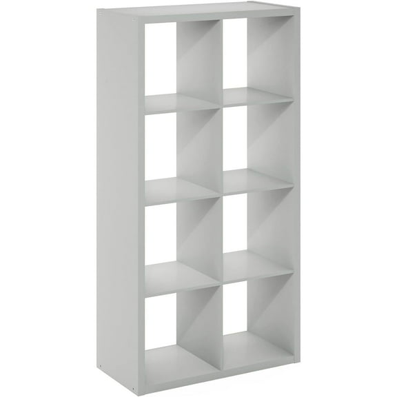HomeStock Open Back Decorative Cube Storage Organizer-Arrangements:8 Cube,Finish:Light Gray