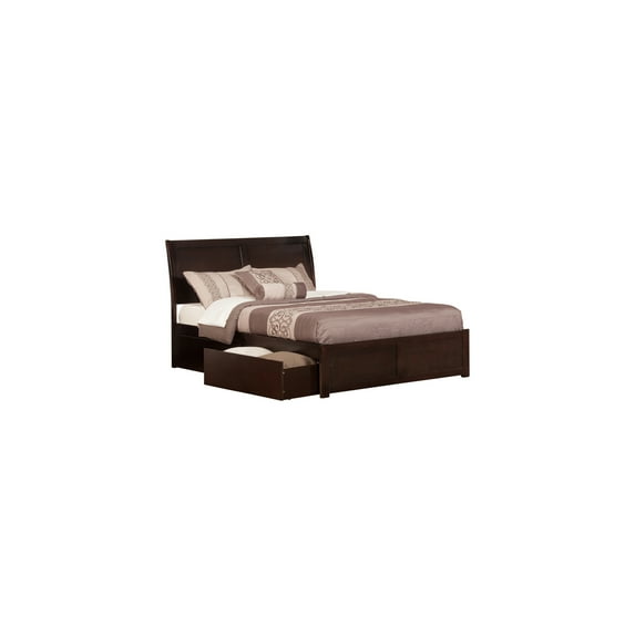 Tuscan Treats Platform Bed With Flat Panel Footboard And Turbo Charger With Virtue Bed Drawers, Included Components Headboard, Slats, Footboard, Bed Rails