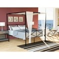 thumbnail image 1 of HomeStock Rococo Romance Canopy Platform Bed Frame With Modern Style Headboard And Footboard Metal Frame In Powder Coating Black, Queen, 1 of 6
