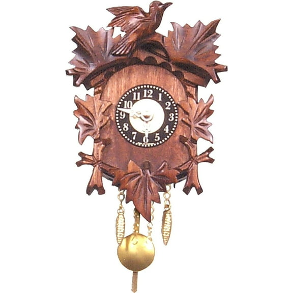 Carved Clock Black Forest Design - Battery Operated Quartz Movement - German Crafted Home Decor
