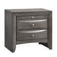 thumbnail image 1 of Nightstand 2 Drawer Bedside Table Gray Oak Finish Pull Out Tray Modern Design, 1 of 6