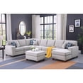 thumbnail image 1 of Southwestern Sensibilities Upholstered Modern Linen Blend Fabric Sectional Sofa Set - Living Room Sectional Sofa with Ottoman, Living Room Sectional Couch, 1 of 3
