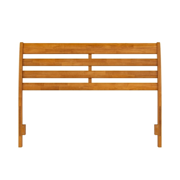 Solid Wood Headboard Full Size - Charger Bed Frame Attachment - Light Toffee Finish
