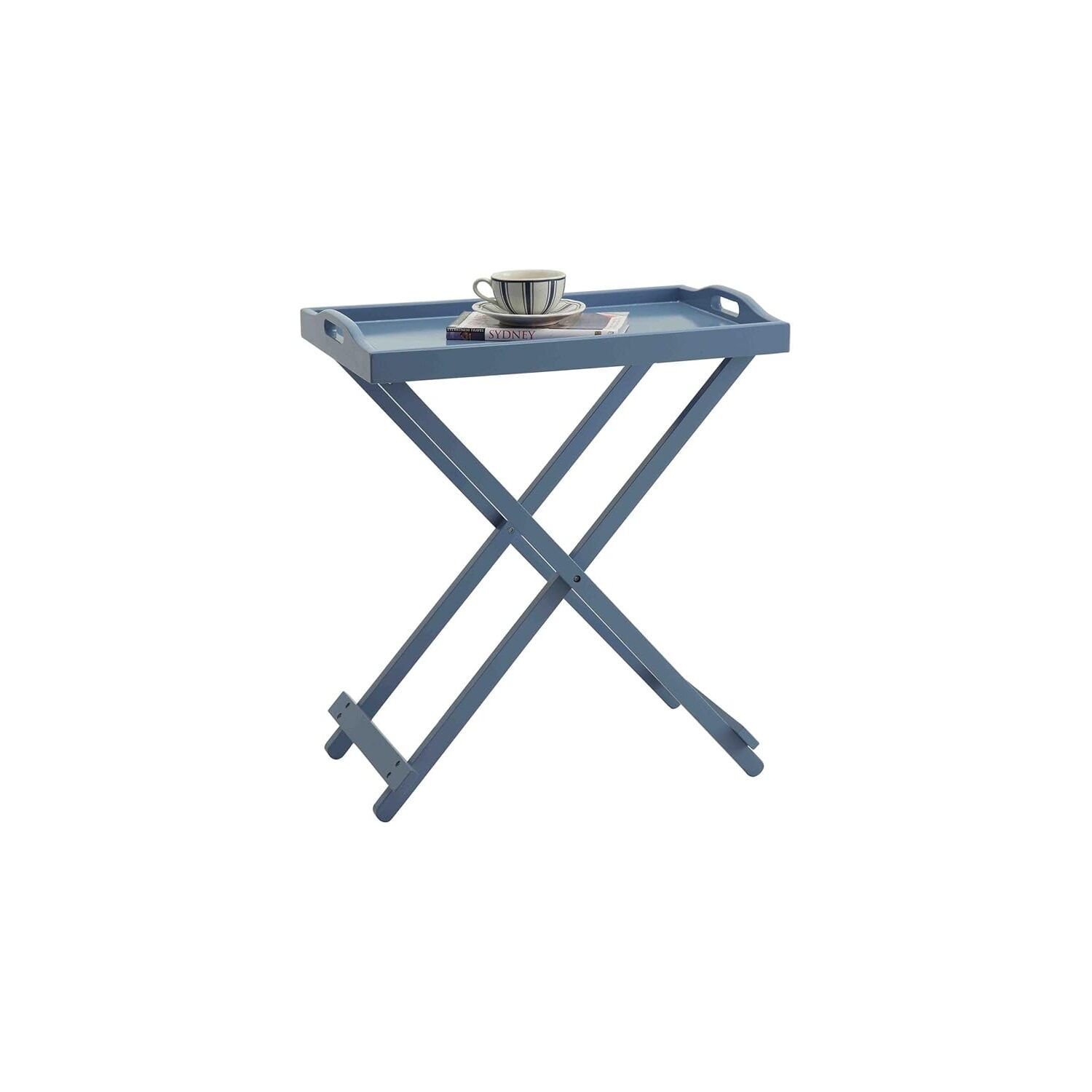 Bright Blue Easy-Fold Contemporary Tray Table