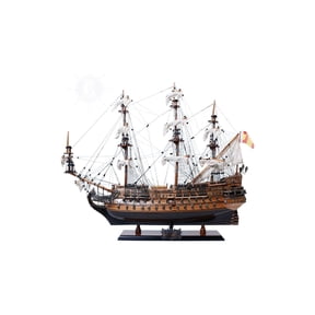 Wooden Ship Model - Nautical Decor Collectible - Renaissance San Felipe - 26" Tall Decorative Home Accent