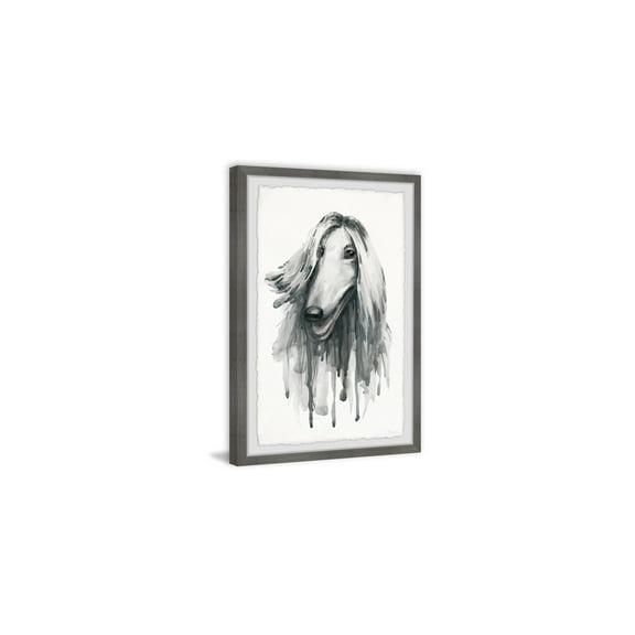 HomeStock Renaissance Refinement Shaggy Rough Collie Framed Painting Print, 24" x 36", Contemporary Wall Decor: Abstract, Digital Art Prints, and Modern Styles for Your Home