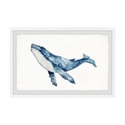 Whale Wall Art Print Framed, Home Decor, Ocean Painting, Living Room Wall Hanging, Rectangle Canvas
