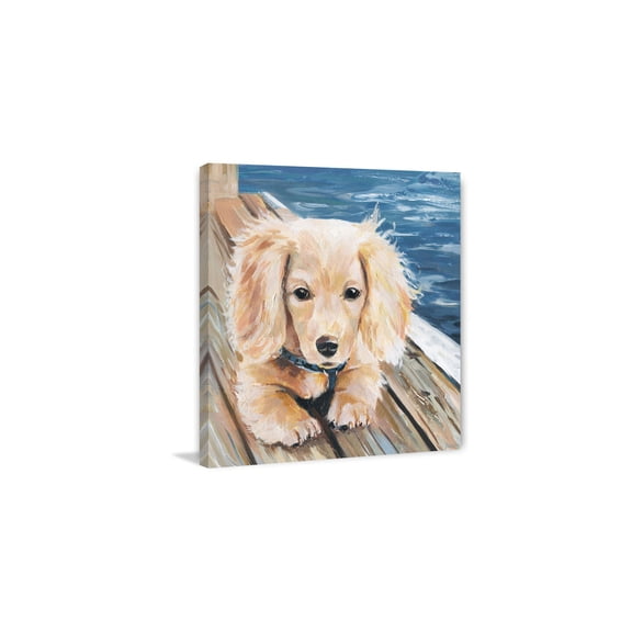 HomeStock Renaissance Revival Cuddly Puppy Painting Print on Wrapped Canvas, 18" x 18", Modern Handmade Canvas Art Decor - Unique and Chic Wall Prints for Contemporary Spaces
