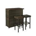 thumbnail image 1 of Outdoor Bar Set with Stools - Patio Bar & Seating - Modern Wicker Bar - Brown Outdoor Furniture, 1 of 10