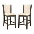 thumbnail image 1 of Counter Height Chair Set of 2 - Gray Finish with Ivory Upholstery, 1 of 1