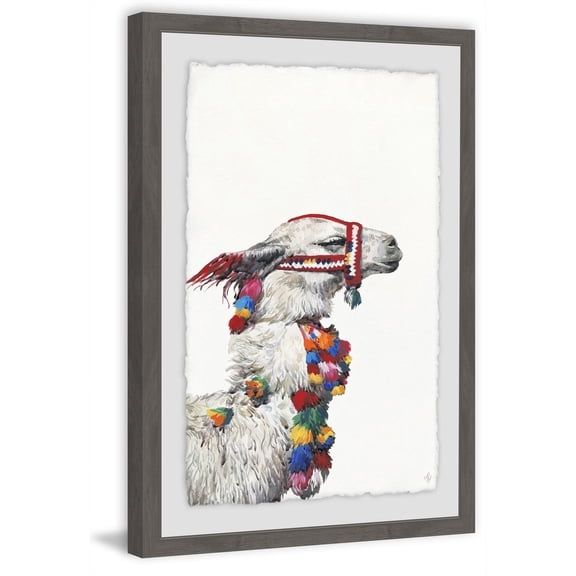 HomeStock Renaissance Rhapsody Confident Llama Framed Painting Print, Wall Art, Canvas Print, Framed Prints, Wall Hanging Prints for Living Room