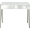 thumbnail image 1 of Console Table Silver Finish Marble Top 40 Inch Entryway Table with Drawers, 1 of 7