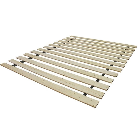 Renaissance Rhapsody Bed Slats, Natural Wood Finish Slat Kit - Durable Glued, Screwed, Stapled Support, Durable Solid Wood Mattress Base, Sturdy Slat System - Size:Queen