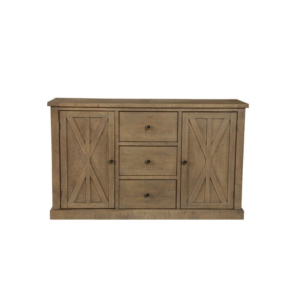 Sideboard - Solid Pine Storage Cabinet - 60" Wide - 2 Cabinets & 3 Drawers