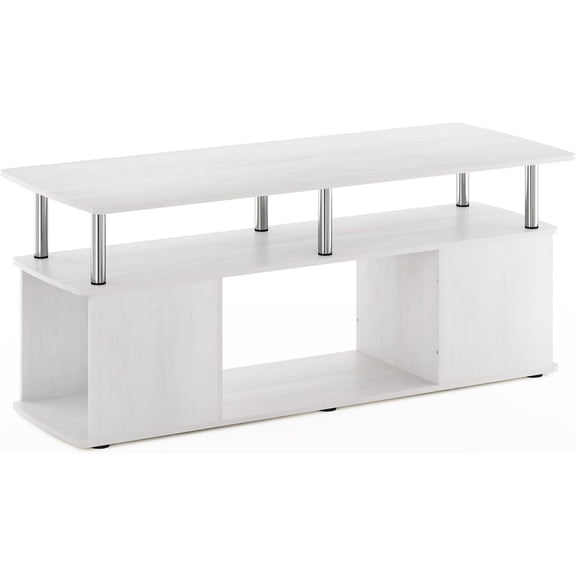 HomeStock Renaissance Romance Coffee Table-Finish:White Oak,Style:Stainless Steel Tubes