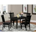 thumbnail image 1 of Retro 5-Piece Kitchen Dining Set - Wood Table & 4 Chairs - Black Finish, 1 of 5