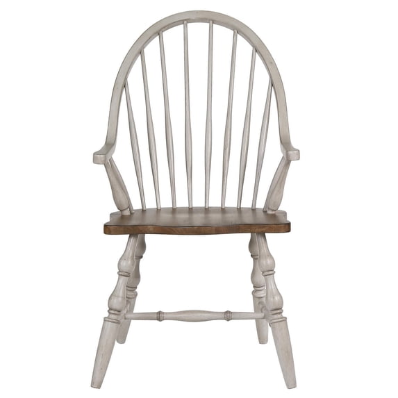 Solid Wood Dining Chair with Arms Fully Assembled Spindleback Armchair in Modern Farmhouse Minimalist Country Cottage Style 25"D x 23.5"W x 41"H