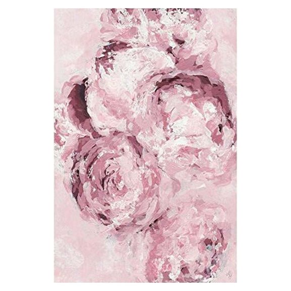 HomeStock Retro Relaxation Flower Smudge Painting Print on Wrapped Canvas, Wall Art, Canvas Print, Framed Prints, Wall Hanging Prints for Living Room