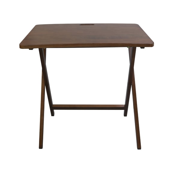 HomeStock Retro Relaxation Foldable Table ? 26-Inch Tall Solid Wood Accent Table with Compact Folding Design and Sleek Decorative Finish