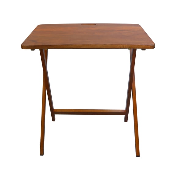 HomeStock Retro Relaxation Foldable Table ? 26-Inch Tall Solid Wood Accent Table with Compact Folding Design and Sleek Decorative Finish
