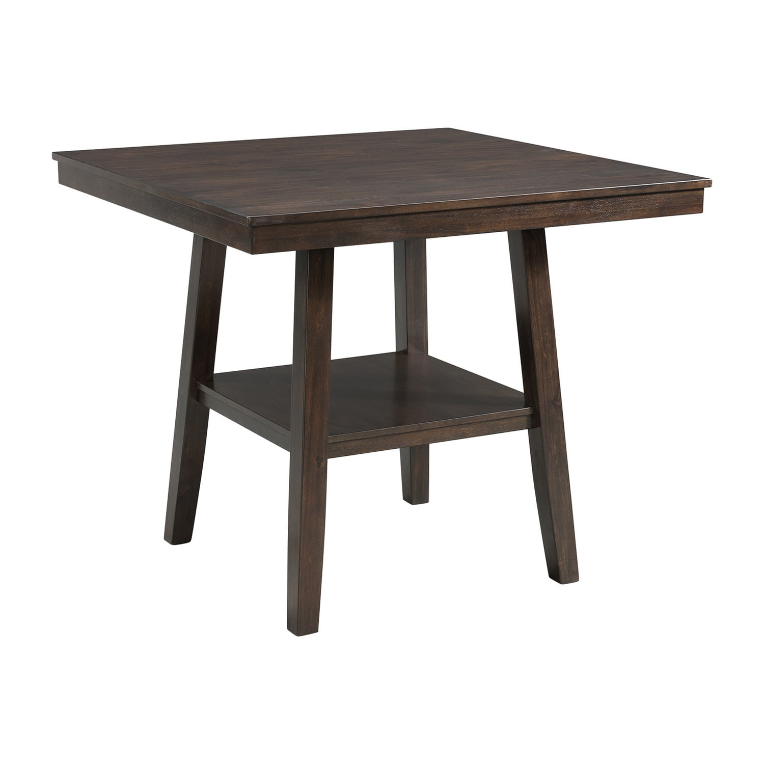 Reid Dark Walnut 5-Piece Counter Height Dining Set with Faux Leather Chairs